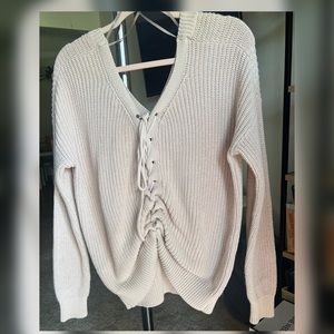 Back Tie Up Knit Sweater
